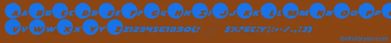 Dotcom Font – Blue Fonts on Brown Background