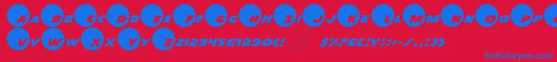 Dotcom Font – Blue Fonts on Red Background