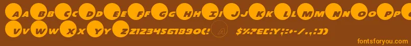 Dotcom Font – Orange Fonts on Brown Background