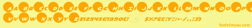 フォントDotcom – オレンジの文字が黄色の背景にあります。
