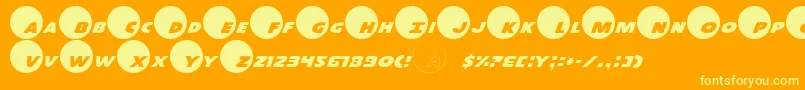 Dotcom Font – Yellow Fonts on Orange Background