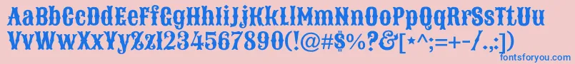 SancreekRegular Font – Blue Fonts on Pink Background