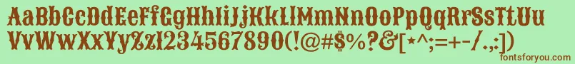 SancreekRegular Font – Brown Fonts on Green Background