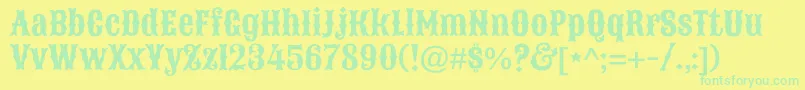 Police SancreekRegular – polices vertes sur fond jaune