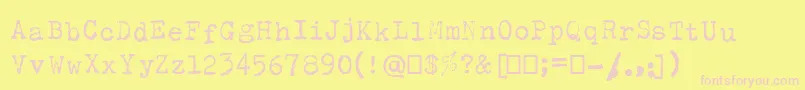 OlivettiType2 Font – Pink Fonts on Yellow Background