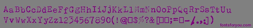 フォントOlivettiType2 – 紫色のフォント、灰色の背景