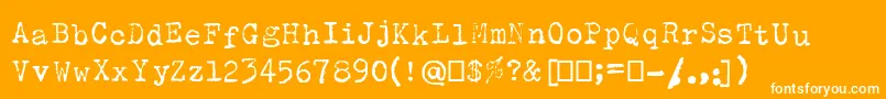OlivettiType2 Font – White Fonts on Orange Background