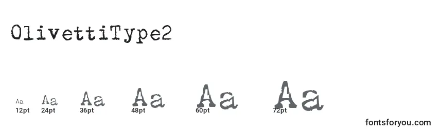 Größen der Schriftart OlivettiType2