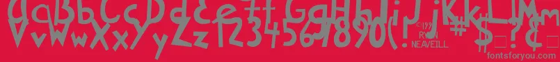 RyansRottenWriting Font – Gray Fonts on Red Background