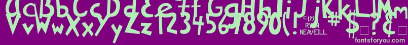 RyansRottenWriting Font – Green Fonts on Purple Background