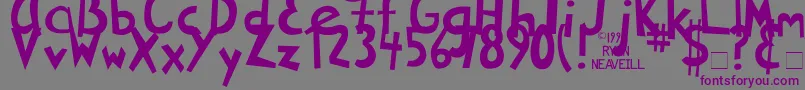 RyansRottenWriting Font – Purple Fonts on Gray Background