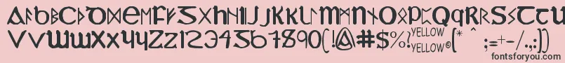 フォントYyUncialMostIrish – ピンクの背景に黒い文字