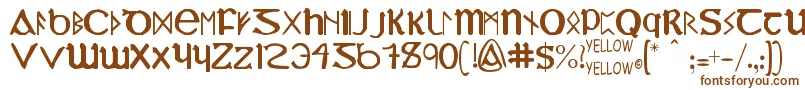 Шрифт YyUncialMostIrish – коричневые шрифты на белом фоне