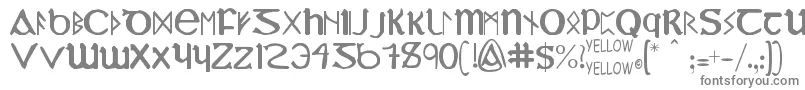 YyUncialMostIrish Font – Gray Fonts on White Background