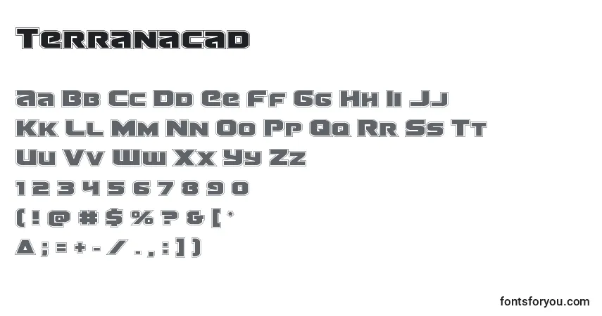 Шрифт Terranacad – алфавит, цифры, специальные символы