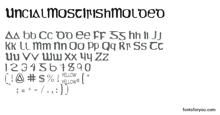 A fonte UncialMostIrishMolded – alfabeto, números, caracteres especiais