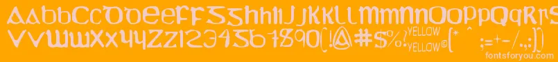 UncialMostIrishMolded Font – Pink Fonts on Orange Background