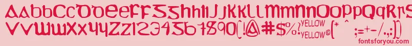 UncialMostIrishMolded-Schriftart – Rote Schriften auf rosa Hintergrund