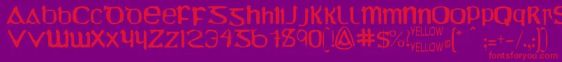 UncialMostIrishMolded Font – Red Fonts on Purple Background