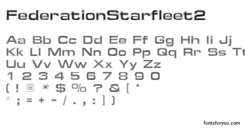 Czcionka FederationStarfleet2 – alfabet, cyfry, specjalne znaki