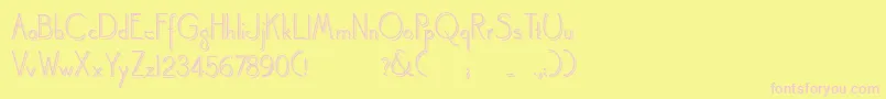 Landsdowneshadowed-Schriftart – Rosa Schriften auf gelbem Hintergrund
