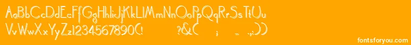 Landsdowneshadowed-Schriftart – Weiße Schriften auf orangefarbenem Hintergrund