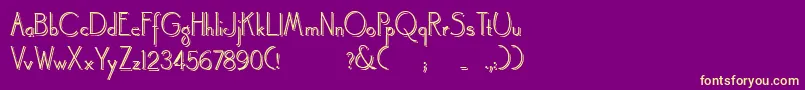 Landsdowneshadowed Font – Yellow Fonts on Purple Background