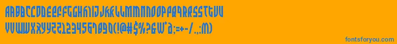 フォントZoneridercond – オレンジの背景に青い文字