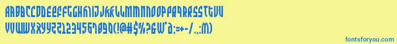 Zoneridercond Font – Blue Fonts on Yellow Background