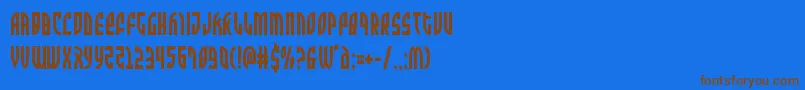 Zoneridercond-Schriftart – Braune Schriften auf blauem Hintergrund