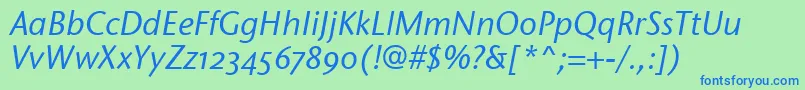 フォントStoneSansOsItcTtMediumita – 青い文字は緑の背景です。