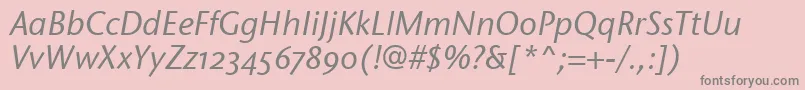 More about StoneSansOsItcTtMediumita Font StoneSansOsItcTtMediumita Font – Gray Fonts on Pink Background