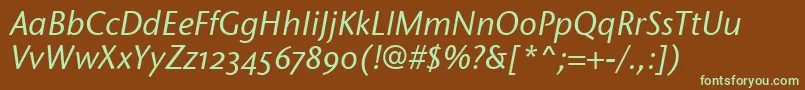 StoneSansOsItcTtMediumita-fontti – vihreät fontit ruskealla taustalla
