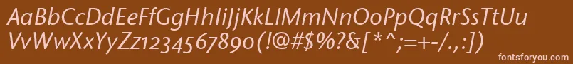 Шрифт StoneSansOsItcTtMediumita – розовые шрифты на коричневом фоне