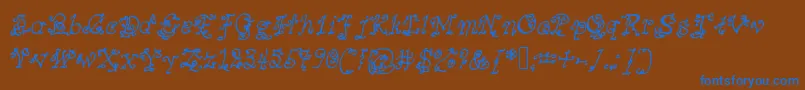 Mysteriousorientalnightsofpassion Font – Blue Fonts on Brown Background