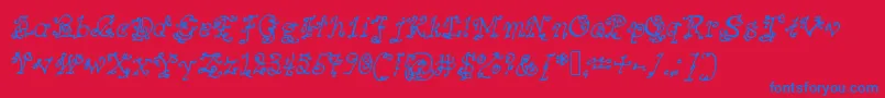 Mysteriousorientalnightsofpassion Font – Blue Fonts on Red Background