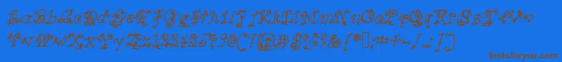 Mysteriousorientalnightsofpassion Font – Brown Fonts on Blue Background