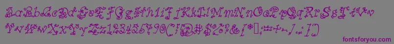 Mysteriousorientalnightsofpassion-Schriftart – Violette Schriften auf grauem Hintergrund