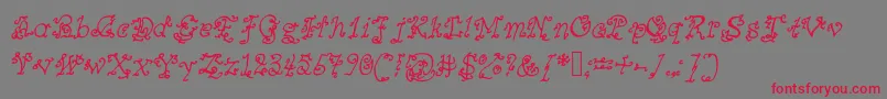 Mysteriousorientalnightsofpassion Font – Red Fonts on Gray Background