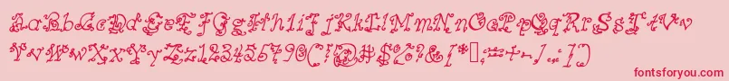 Mysteriousorientalnightsofpassion Font – Red Fonts on Pink Background