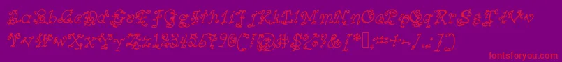 Mysteriousorientalnightsofpassion Font – Red Fonts on Purple Background
