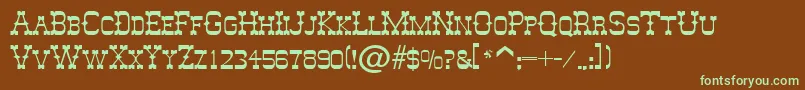 MesquitoSf Font – Green Fonts on Brown Background