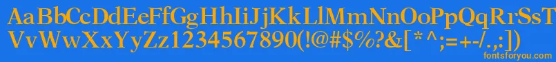 OrchidsskBold Font – Orange Fonts on Blue Background