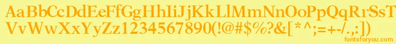OrchidsskBold Font – Orange Fonts on Yellow Background