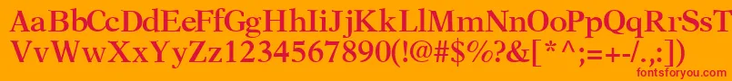 フォントOrchidsskBold – オレンジの背景に赤い文字