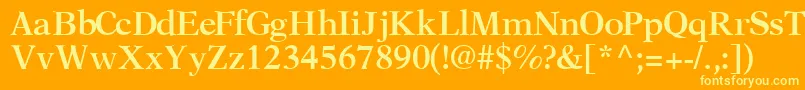 OrchidsskBold Font – Yellow Fonts on Orange Background