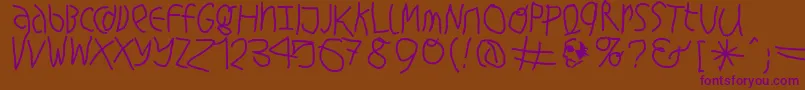 Fonte Hingehudeltmedium – fontes roxas em um fundo marrom