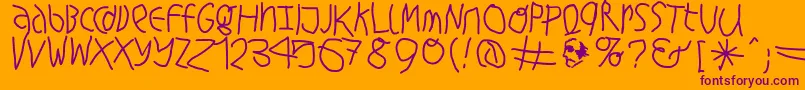 Police Hingehudeltmedium – polices violettes sur fond orange