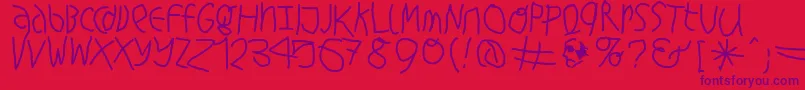 Hingehudeltmedium Font – Purple Fonts on Red Background