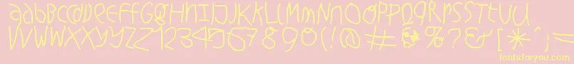 Hingehudeltmedium Font – Yellow Fonts on Pink Background